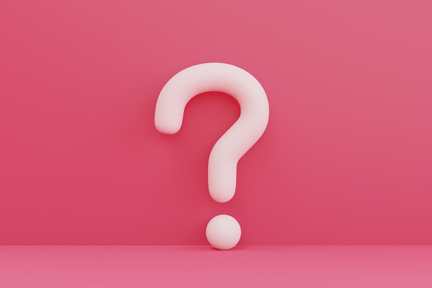 Free photo question mark on pink wall