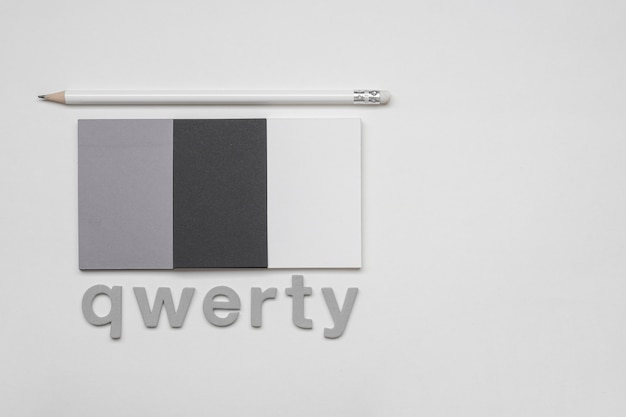 Free Photo qwerty word and gradient corporate visiting cards