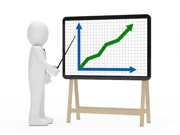 Free photo rag doll pointing with a stick one graph