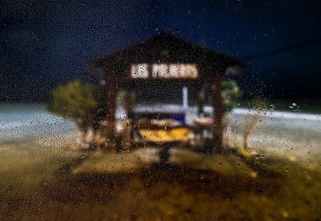 Rain effect on beach background