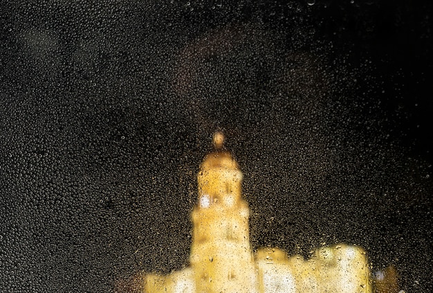 Free Photo rain effect on city night background