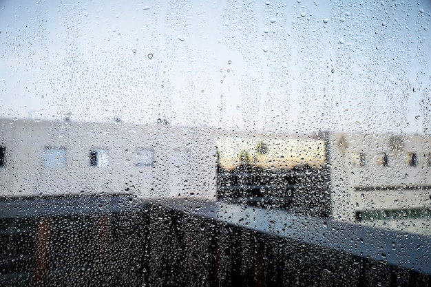 Free Photo rain effect on urban background