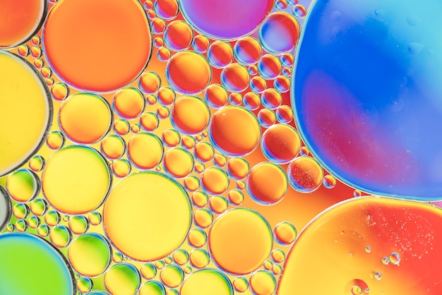 Free photo rainbow abstract various bubbles texture