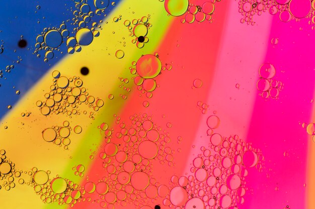 Rainbow background with bubbles