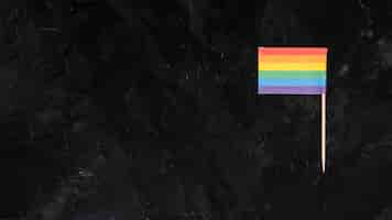 Free photo rainbow lgbt flag on black background