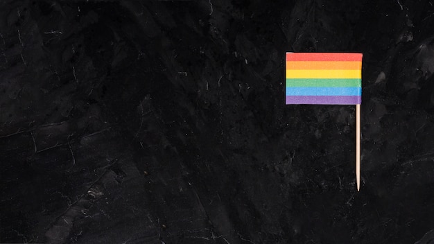 Rainbow LGBT flag on black background