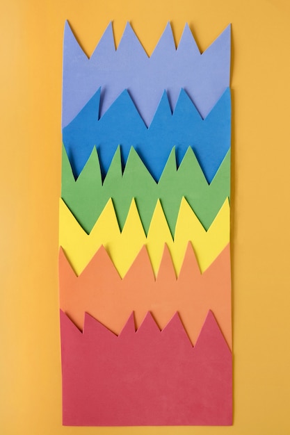 Free photo rainbow paper origami