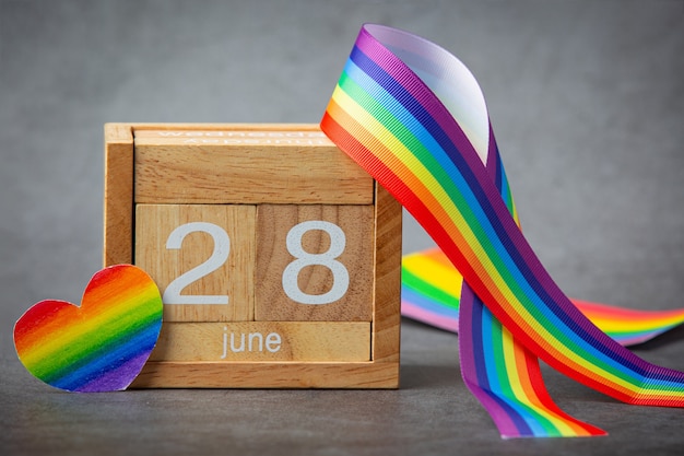 Free Photo rainbow ribbon awareness for lgbt community pride concept