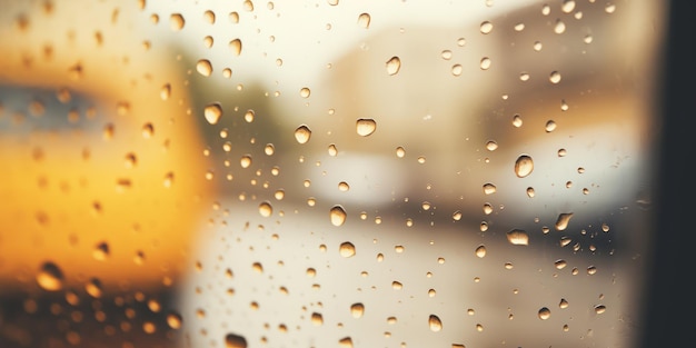 Free photo raindrops blurs the view through a window on a dreary day