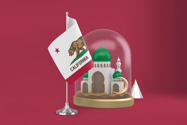 Free photo ramadan california and mosque 3d rendering