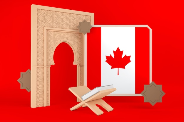 Ramadan Canada Flag and Islamic Background