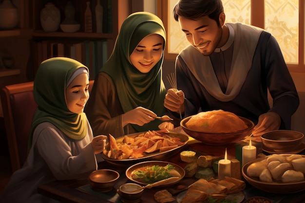 Ramadan celebration digital art