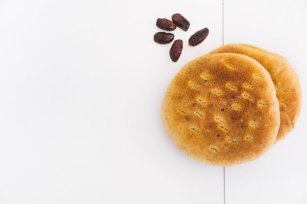 Ramadan concept with arab bread and dates