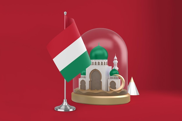 Free photo ramadan hungary flag and mosque