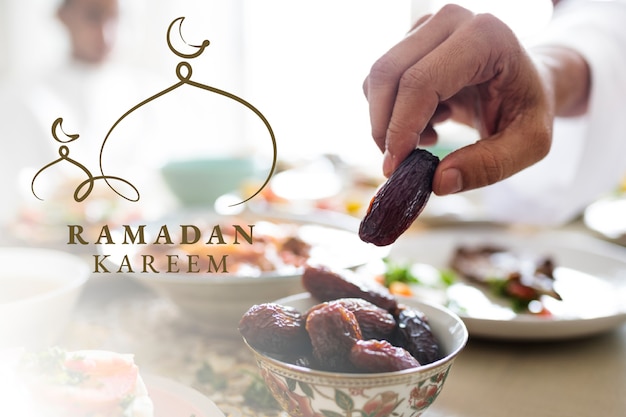 Free Photo ramadan kareem banner with greeting