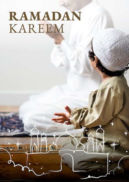 Ramadan Kareem poster with greeting