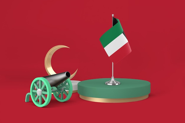 Free photo ramadan kuwait cannon and crescent