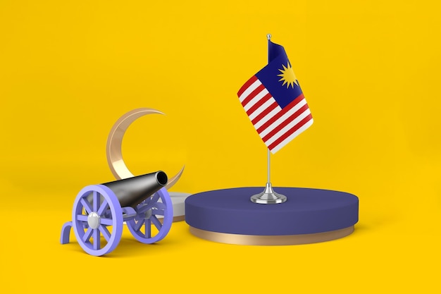 Free photo ramadan malaysia cannon and crescent