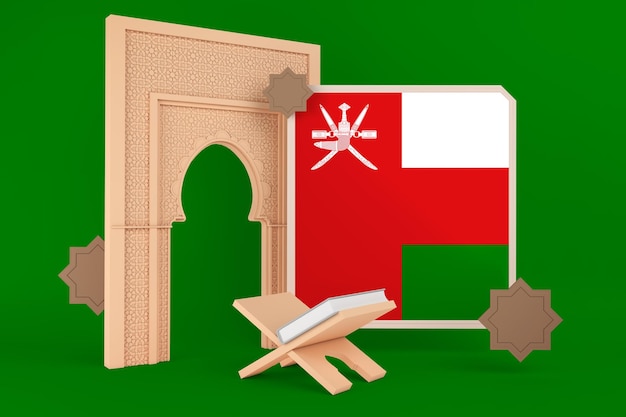 Free photo ramadan oman flag and islamic background