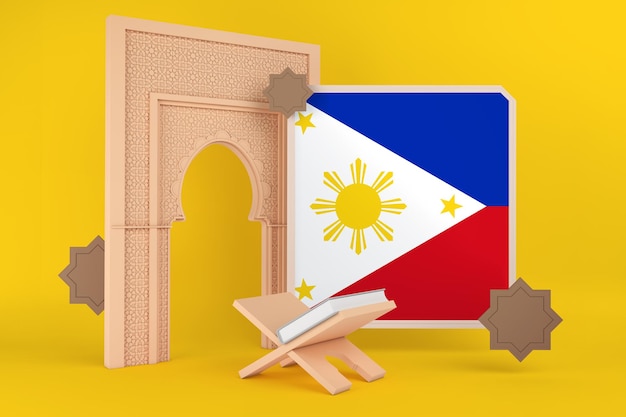 Ramadan Philippines Flag and Islamic Background