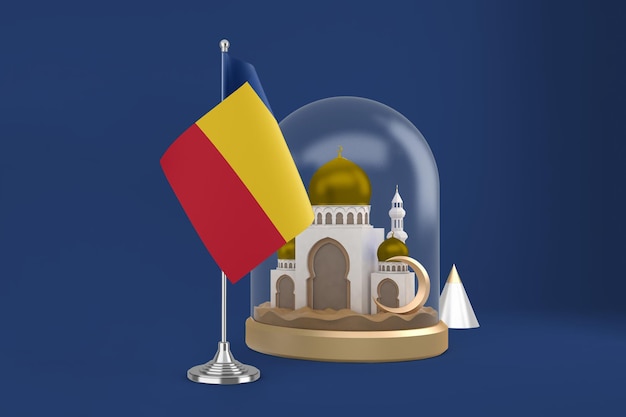 Free photo ramadan romania flag and mosque