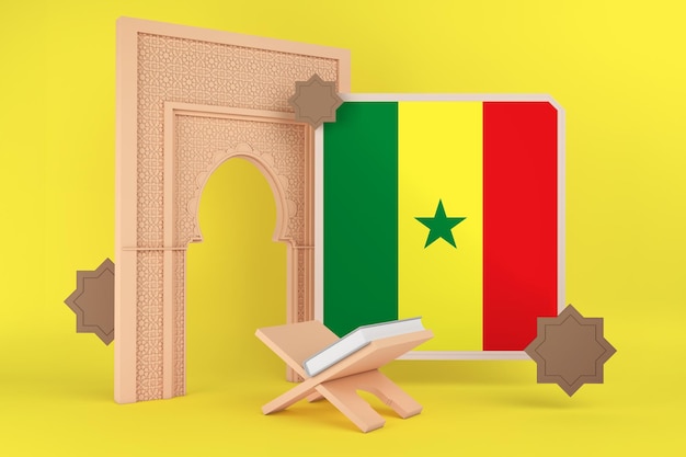 Free photo ramadan senegal flag and islamic background