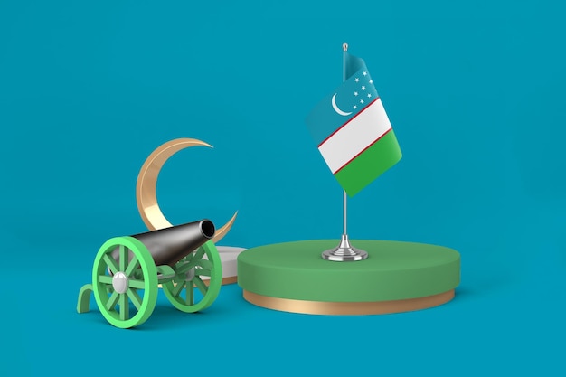 Free photo ramadan uzbekistan cannon and crescent