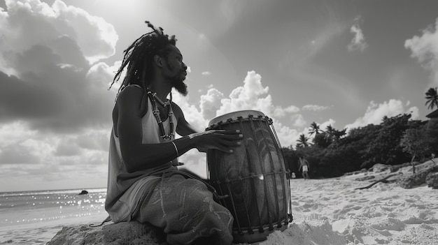 Free photo rastafari movement with individual wearing dreads