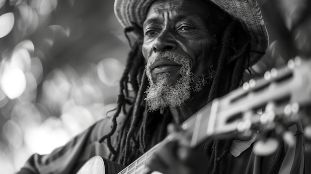 Free Photo rastafari movement with individual wearing dreads