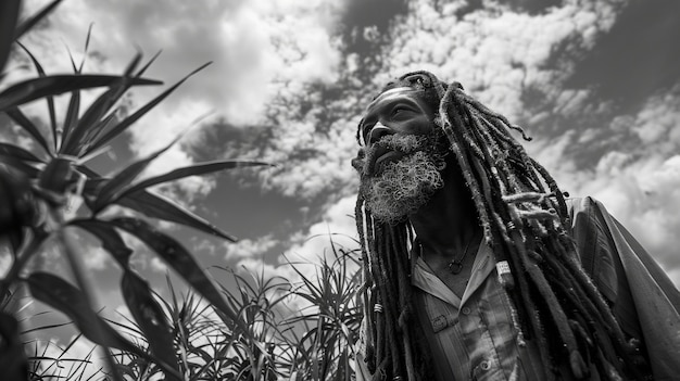 Free photo rastafari movement with individual wearing dreads