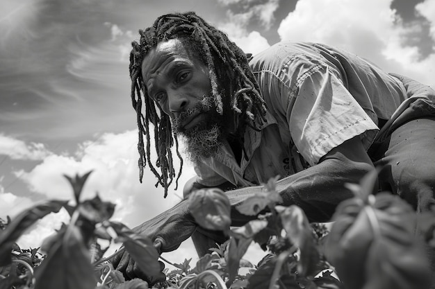 Rastafari movement with individual wearing dreads