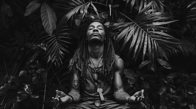 Free photo rastafari movement with individual wearing dreads