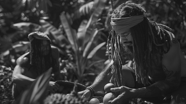 Rastafari movement with individual wearing dreads