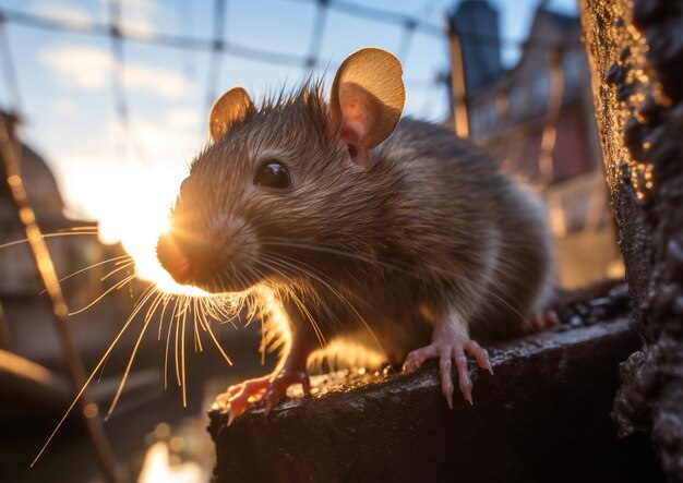 Rat in a city sewer system