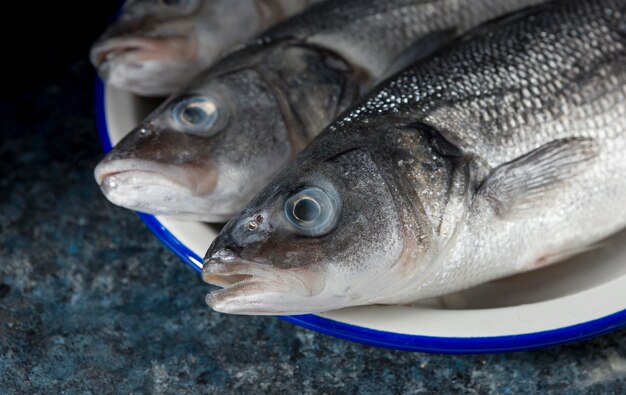 Raw fish assortment for cooking