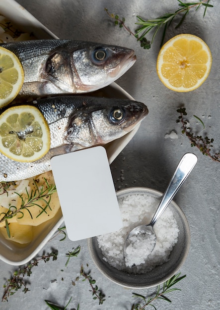 Free Photo raw fish composition for cooking