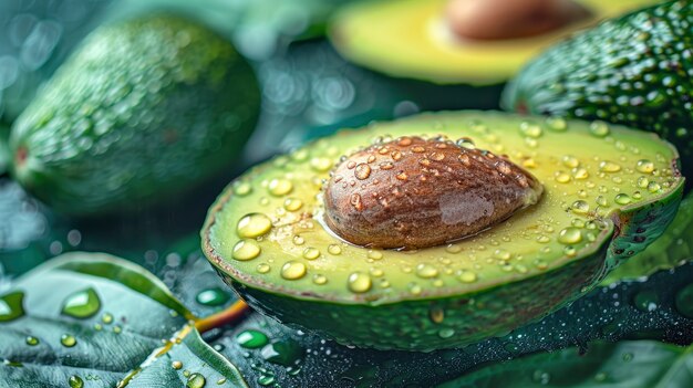 Raw foodstuff with water drops in studio