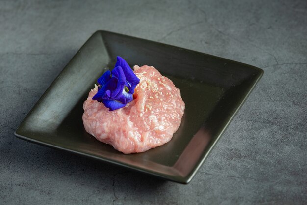 raw ground pork for hot pot shabu menu