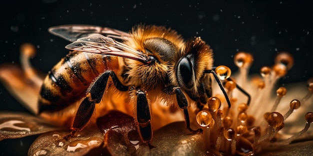 Realistic bee in nature