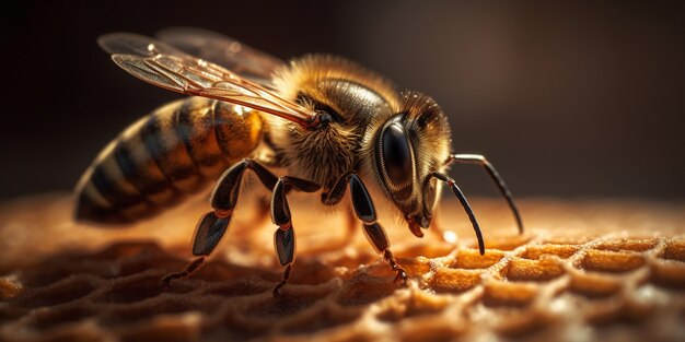 Realistic bee in nature