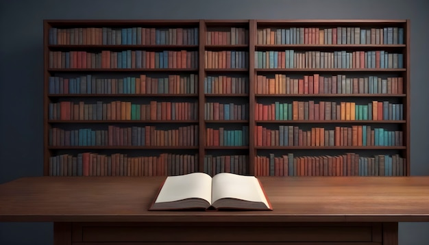 Free Photo realistic books on a shelf in a library