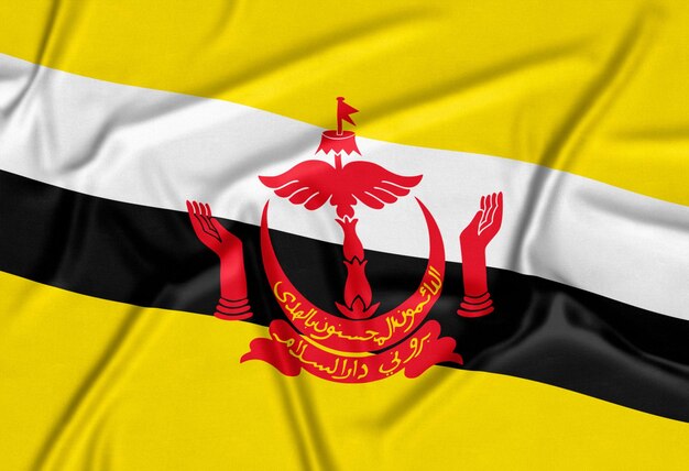 Realistic Brunei Flag Background