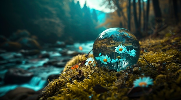 Free Photo realistic drop with an ecosystem