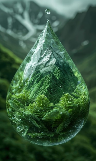 Free photo realistic drop with an ecosystem