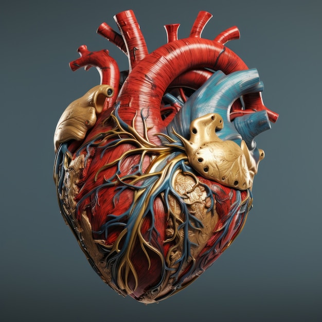 Realistic heart shape in studio