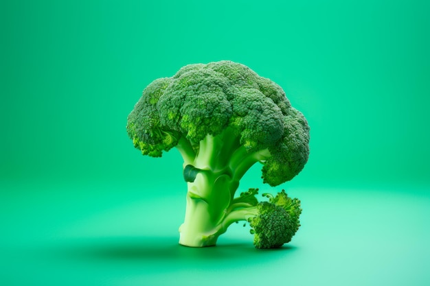 Free photo realistic image of broccoli on colourful background