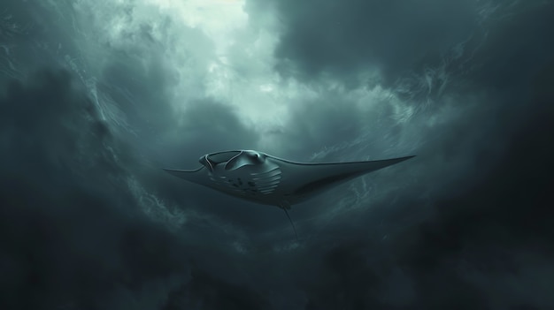 Free photo realistic manta ray underwater