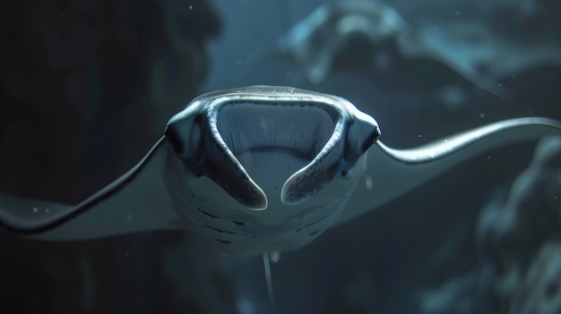 Free photo realistic manta ray underwater