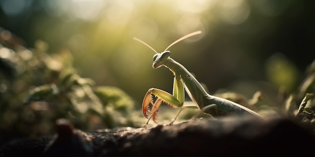 Realistic mantis in nature