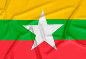 Free photo realistic myanmar flag background